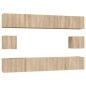 Set di Mobili Porta TV 6 pz Rovere Sonoma in Legno Multistrato Set di Mobili Porta TV 6 pz Rovere Sonoma in Legno Multistrato