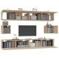 Set di Mobili Porta TV 6 pz Rovere Sonoma in Legno Multistrato Set di Mobili Porta TV 6 pz Rovere Sonoma in Legno Multistrato