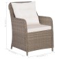 vidaXL Set Mobili da Pranzo per Giardino 7 pz Marrone