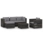 vidaXL Set Salotto da Giardino 6pz con Cuscini Legno Impregnato Grigio vidaXL Set Salotto da Giardino 6pz con Cuscini Legno Impregnato Grigio