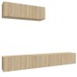 Set di Mobili Porta TV 3 pz Rovere Sonoma in Legno Multistrato