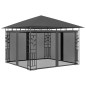 vidaXL Gazebo con Zanzariera e Luci LED 3x3x2,73 m Antracite