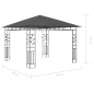 vidaXL Gazebo con Zanzariera e Luci LED 3x3x2,73 m Antracite