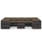 vidaXL Set Salotto Giardino con Cuscini 10 pz Legno Impregnato Grigio