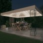vidaXL Gazebo con Stringa di Luci LED 3x4 m in Tessuto Crema vidaXL Gazebo con Stringa di Luci LED 3x4 m in Tessuto Crema