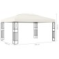 vidaXL Gazebo con Stringa di Luci LED 3x4 m in Tessuto Crema vidaXL Gazebo con Stringa di Luci LED 3x4 m in Tessuto Crema