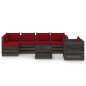 vidaXL Set Salotto da Giardino 7pz con Cuscini Legno Impregnato Grigio vidaXL Set Salotto da Giardino 7pz con Cuscini Legno Impregnato Grigio