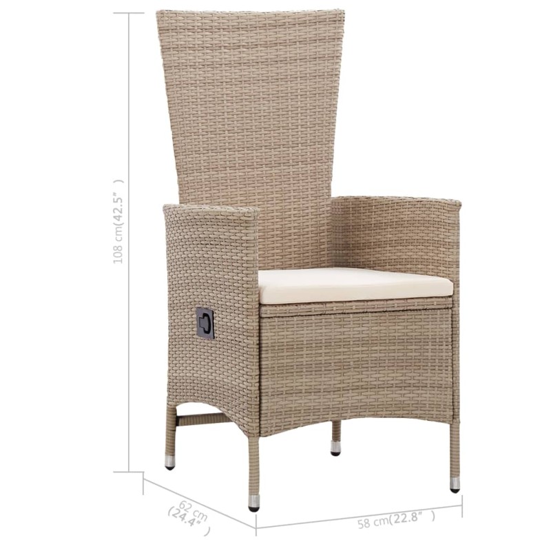vidaXL Set Mobili da Pranzo per Giardino 5 pz Beige vidaXL Set Mobili da Pranzo per Giardino 5 pz Beige