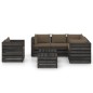 vidaXL Set Salotto da Giardino con Cuscini 8pz Legno Impregnato Grigio vidaXL Set Salotto da Giardino con Cuscini 8pz Legno Impregnato Grigio