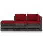 vidaXL Set Salotto da Giardino 3pz con Cuscini Legno Impregnato Grigio vidaXL Set Salotto da Giardino 3pz con Cuscini Legno Impregnato Grigio