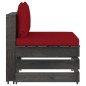 vidaXL Set Salotto da Giardino 3pz con Cuscini Legno Impregnato Grigio vidaXL Set Salotto da Giardino 3pz con Cuscini Legno Impregnato Grigio