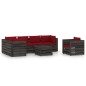 vidaXL Set Salotto da Giardino con Cuscini 7pz Legno Impregnato Grigio vidaXL Set Salotto da Giardino con Cuscini 7pz Legno Impregnato Grigio