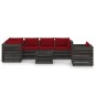 vidaXL Set Salotto da Giardino con Cuscini 7pz Legno Impregnato Grigio vidaXL Set Salotto da Giardino con Cuscini 7pz Legno Impregnato Grigio