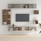 Set Mobili Porta TV 8pz Grigio Cemento in Legno Multistrato Set Mobili Porta TV 8pz Grigio Cemento in Legno Multistrato