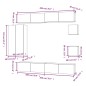 Set Mobili Porta TV 8pz Grigio Cemento in Legno Multistrato Set Mobili Porta TV 8pz Grigio Cemento in Legno Multistrato