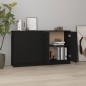 Credenze 2 pz Nere 60x30x70 cm in Legno Multistrato Credenze 2 pz Nere 60x30x70 cm in Legno Multistrato