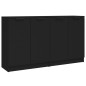 Credenze 2 pz Nere 60x30x70 cm in Legno Multistrato Credenze 2 pz Nere 60x30x70 cm in Legno Multistrato