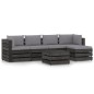 vidaXL Set Salotto da Giardino 6pz con Cuscini Legno Impregnato Grigio vidaXL Set Salotto da Giardino 6pz con Cuscini Legno Impregnato Grigio