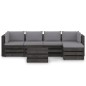 vidaXL Set Salotto da Giardino 6pz con Cuscini Legno Impregnato Grigio vidaXL Set Salotto da Giardino 6pz con Cuscini Legno Impregnato Grigio