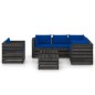 vidaXL Set Salotto da Giardino con Cuscini 8pz Legno Impregnato Grigio