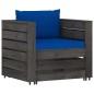 vidaXL Set Salotto da Giardino con Cuscini 8pz Legno Impregnato Grigio