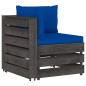 vidaXL Divano da Giardino 4 Posti con Cuscini Legno Impregnato Grigio vidaXL Divano da Giardino 4 Posti con Cuscini Legno Impregnato Grigio