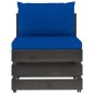 vidaXL Divano da Giardino 4 Posti con Cuscini Legno Impregnato Grigio vidaXL Divano da Giardino 4 Posti con Cuscini Legno Impregnato Grigio