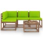 vidaXL Set Salotto da Giardino 5 pz con Cuscini Verde Chiaro