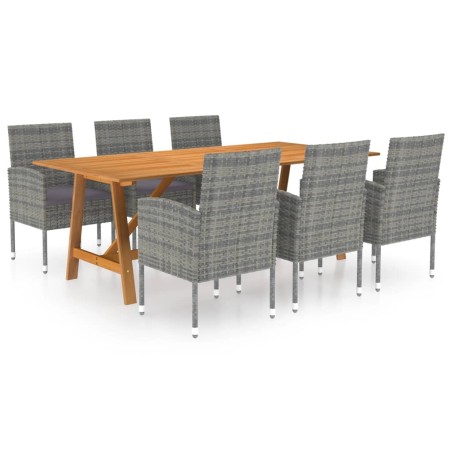 vidaXL Set Mobili da Pranzo per Giardino 7 pz Grigio