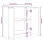 Credenze 3 pz Nere in Legno Multistrato Credenze 3 pz Nere in Legno Multistrato