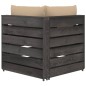 vidaXL Divano da Giardino 2 Posti con Cuscini Legno Impregnato Grigio
