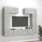 Set di Mobili Porta TV 6 pz Grigio Cemento in Legno Multistrato Set di Mobili Porta TV 6 pz Grigio Cemento in Legno Multistrato