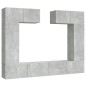 Set di Mobili Porta TV 6 pz Grigio Cemento in Legno Multistrato Set di Mobili Porta TV 6 pz Grigio Cemento in Legno Multistrato