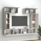 Set di Mobili Porta TV 6 pz Grigio Cemento in Legno Multistrato Set di Mobili Porta TV 6 pz Grigio Cemento in Legno Multistrato
