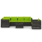 vidaXL Set Salotto da Giardino con Cuscini 7pz Legno Impregnato Grigio