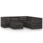 vidaXL Set Divani da Giardino 6 pz in Legno di Pino Impregnato Grigio