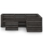 vidaXL Set Divani da Giardino 6 pz in Legno di Pino Impregnato Grigio