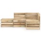 vidaXL Set Salotto da Giardino 4 pz in Legno di Pino Impregnato Verde vidaXL Set Salotto da Giardino 4 pz in Legno di Pino Impregnato Verde