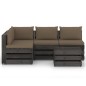 vidaXL Set Salotto da Giardino 5pz con Cuscini Legno Impregnato Grigio vidaXL Set Salotto da Giardino 5pz con Cuscini Legno Impregnato Grigio