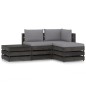 vidaXL Set Salotto da Giardino 4pz con Cuscini Legno Impregnato Grigio vidaXL Set Salotto da Giardino 4pz con Cuscini Legno Impregnato Grigio