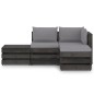 vidaXL Set Salotto da Giardino 4pz con Cuscini Legno Impregnato Grigio vidaXL Set Salotto da Giardino 4pz con Cuscini Legno Impregnato Grigio