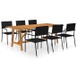 vidaXL Set Mobili da Pranzo per Giardino 7 pz Nero vidaXL Set Mobili da Pranzo per Giardino 7 pz Nero