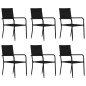 vidaXL Set Mobili da Pranzo per Giardino 7 pz Nero vidaXL Set Mobili da Pranzo per Giardino 7 pz Nero