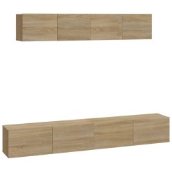 Set di Mobili Porta TV 4 pz Rovere Sonoma in Legno Multistrato