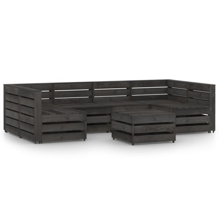 vidaXL Set Salotto da Giardino 7 pz in Legno di Pino Impregnato Grigio