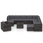 vidaXL Set Salotto Giardino con Cuscini 12 pz Legno Impregnato Grigio