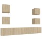 Set di Mobili Porta TV 6 pz Rovere Sonoma in Legno Multistrato Set di Mobili Porta TV 6 pz Rovere Sonoma in Legno Multistrato