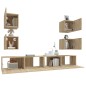 Set di Mobili Porta TV 6 pz Rovere Sonoma in Legno Multistrato Set di Mobili Porta TV 6 pz Rovere Sonoma in Legno Multistrato
