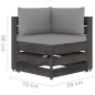 vidaXL Set Salotto Giardino con Cuscini 12 pz Legno Impregnato Grigio