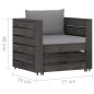 vidaXL Set Salotto Giardino con Cuscini 12 pz Legno Impregnato Grigio